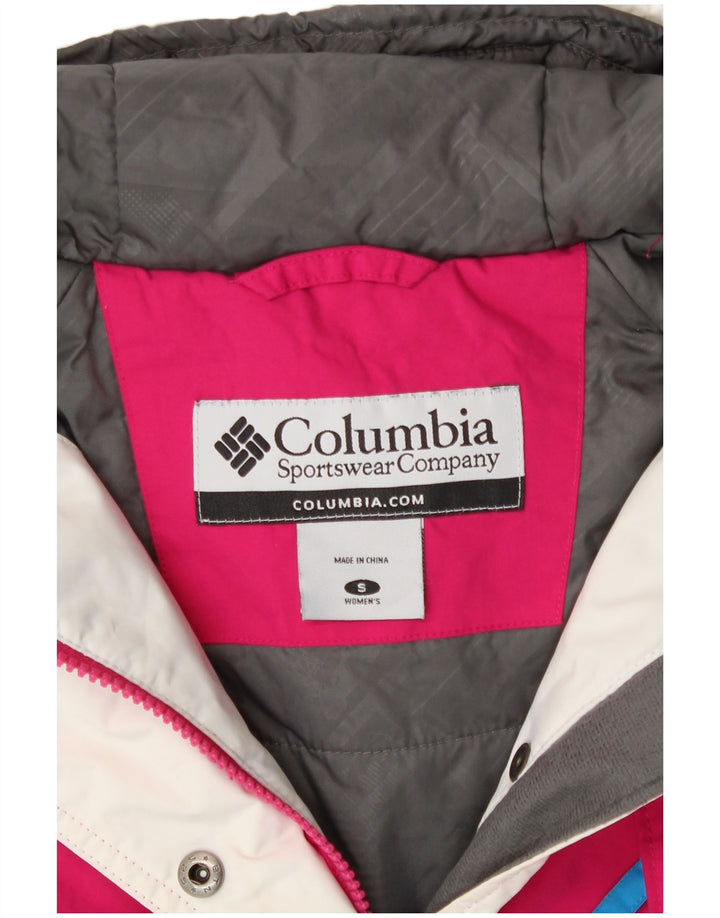 Columbia ženska prevelika anorak jakna s kapuljačom UK 10 Small Pink Colourblock