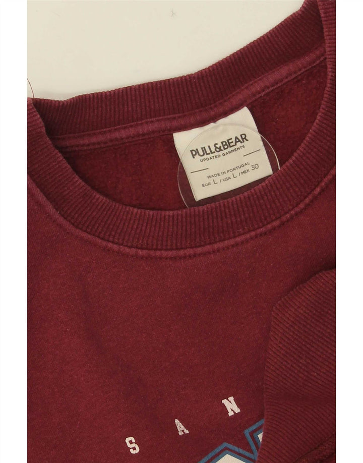 Pull & Bear Ženska prekomjerna trenirka s grafičkim motivima UK 16, velika kestenjasta