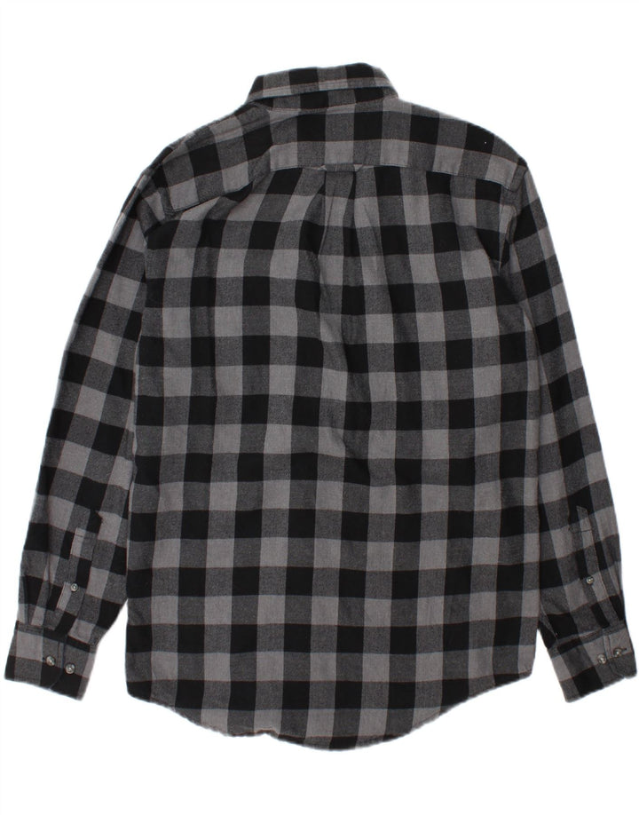 IZOD Mens Flannel Shirt Small Grey Check Cotton Vintage Izod and Second-Hand Izod from Messina Hembry 