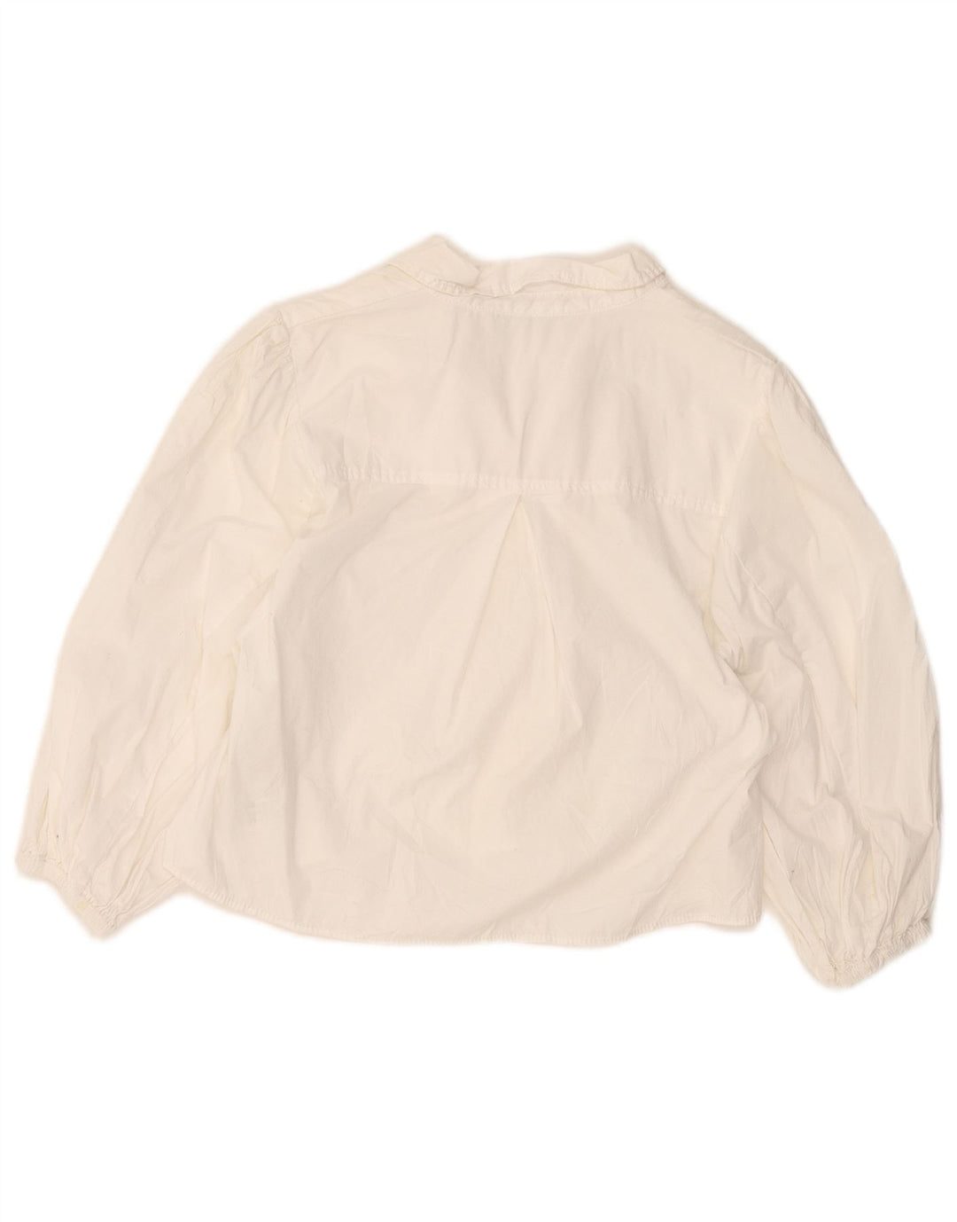 Zara ženska kratko košulja bluza UK 12 Srednje bijeli pamuk