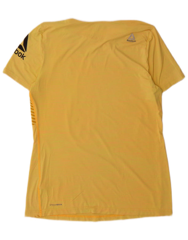 Reebok Ženska majica kratkih rukava s grafičkim motivima UK 16/18 Large Yellow Nylon