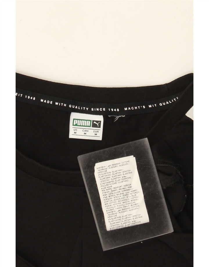 PUMA ženska majica kratkih rukava UK 12 srednje crna pamuk u blokovima