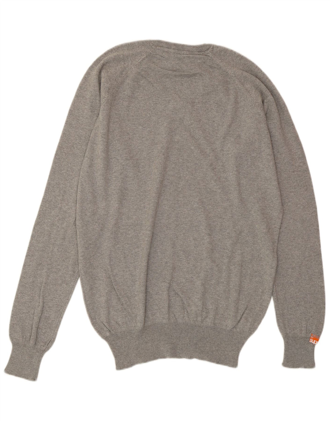 SUPERDRY muški džemper s V-izrezom, srednje sivi pamuk