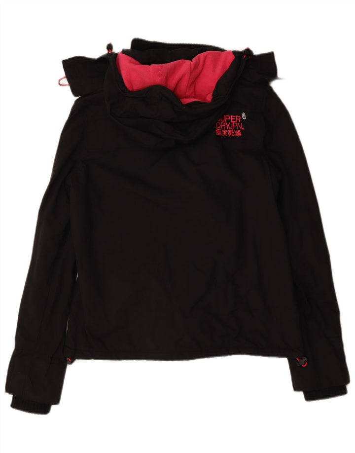 Superdry ženska jakna vjetrovka s kapuljačom UK 14 srednje crna