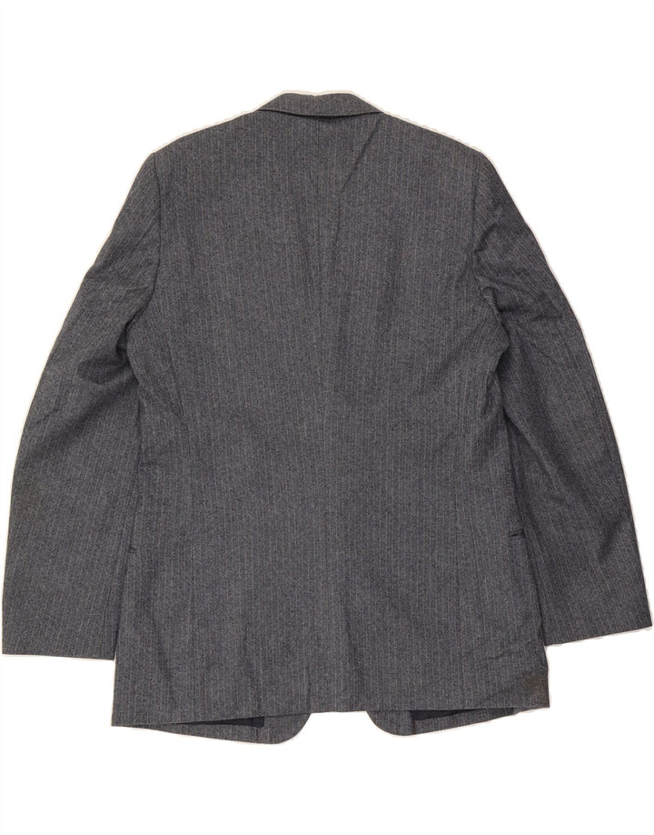 VINTAGE Mens 2 Button Blazer Jacket EU 42 XL Navy Blue Pinstripe Classic Vintage Vintage and Second-Hand Vintage from Messina Hembry 