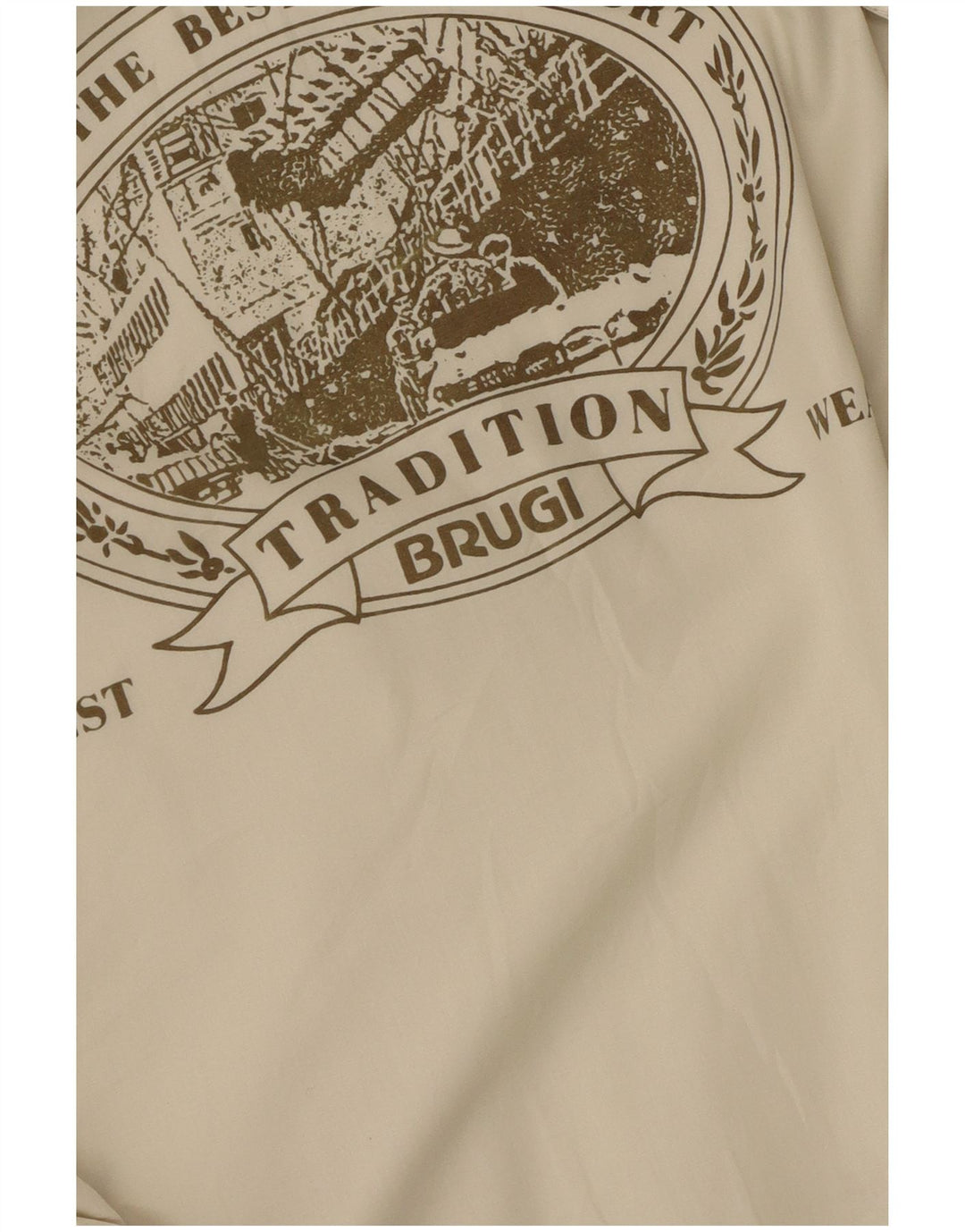 Brugi muška vjetrovka s kapuljačom s grafičkim motivima UK 40 Large Beige