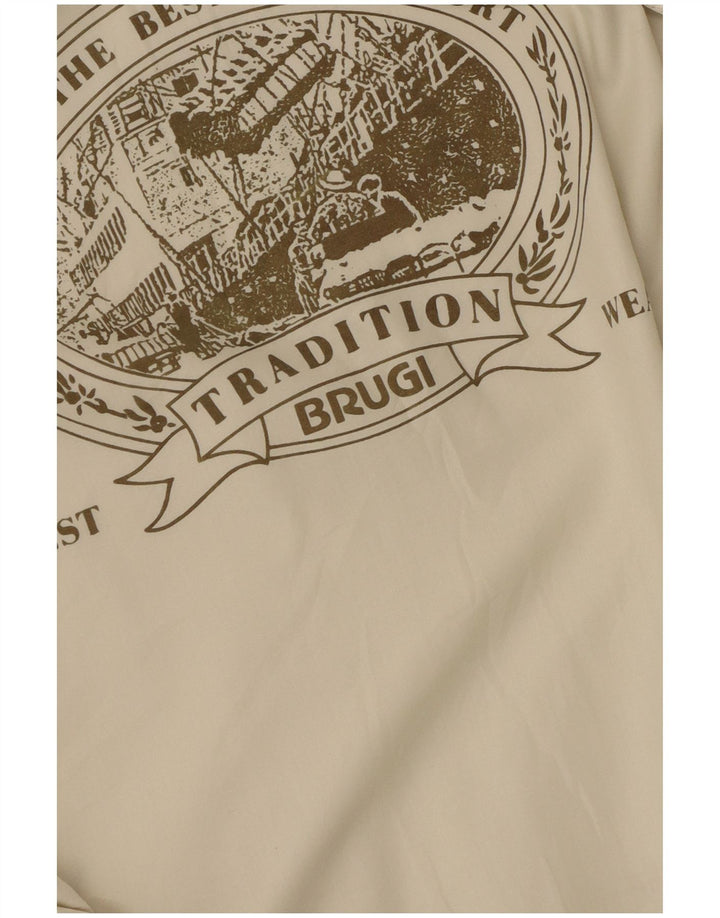 Brugi muška vjetrovka s kapuljačom s grafičkim motivima UK 40 Large Beige