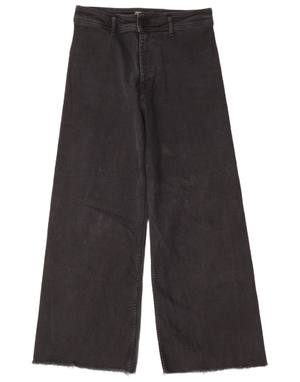 Zara ženske ravne traperice širokih nogavica EU 42 velike W32 L29 crne