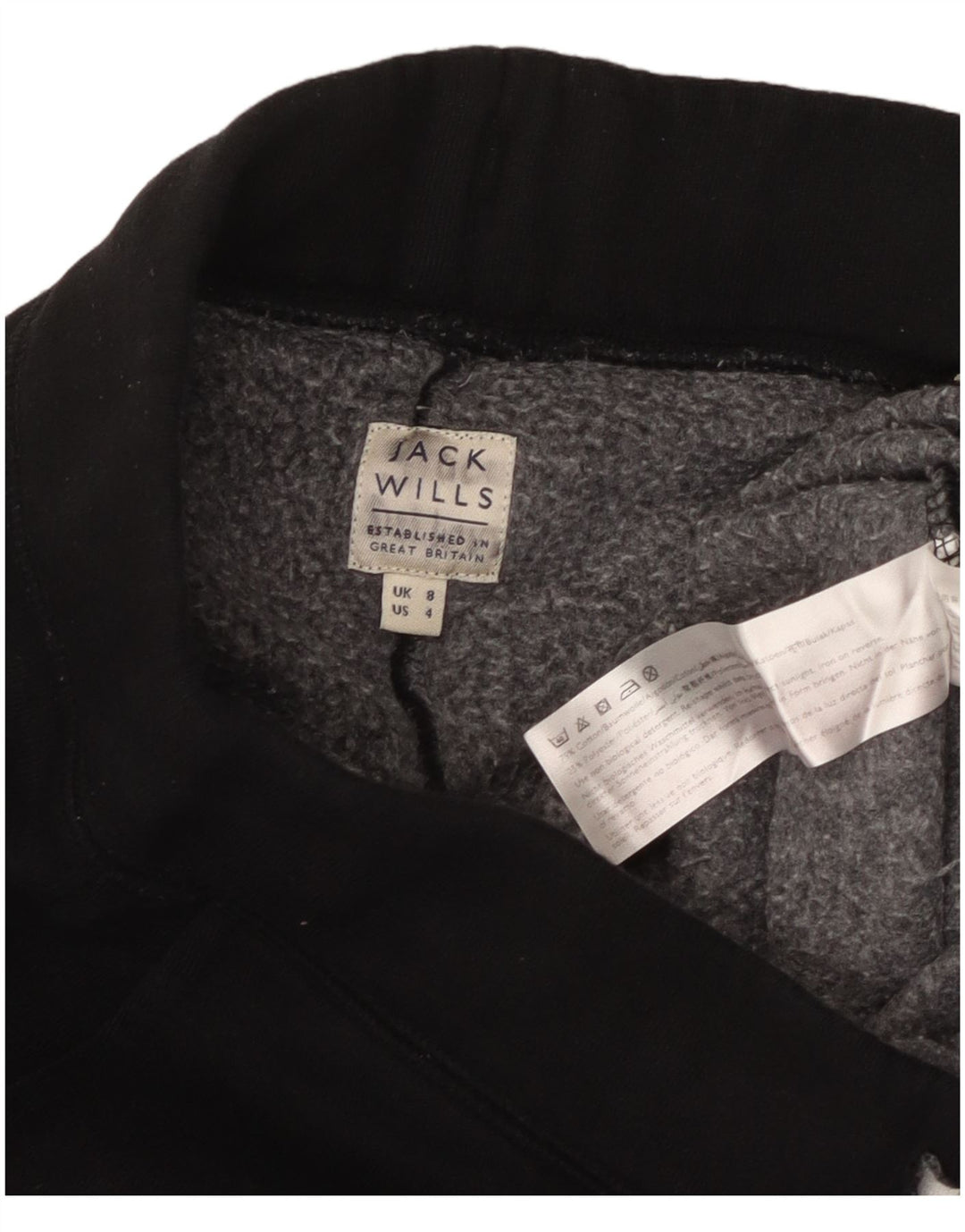 JACK WILLS Ženska trenirka s motivima, hlače za trčanje UK 8, male crne