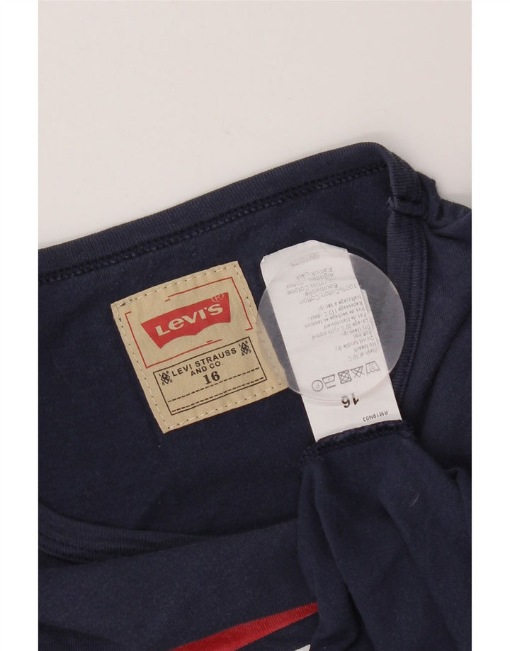 LEVI'S majica dugih rukava s grafikama za dječake 15-16 godina tamnoplave boje
