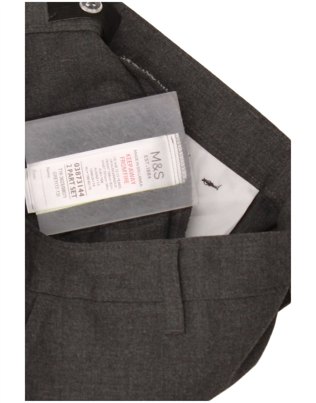 MARKS & SPENCER Hlače ravnog odijela za dječake 12-13 godina W28 L27 sive