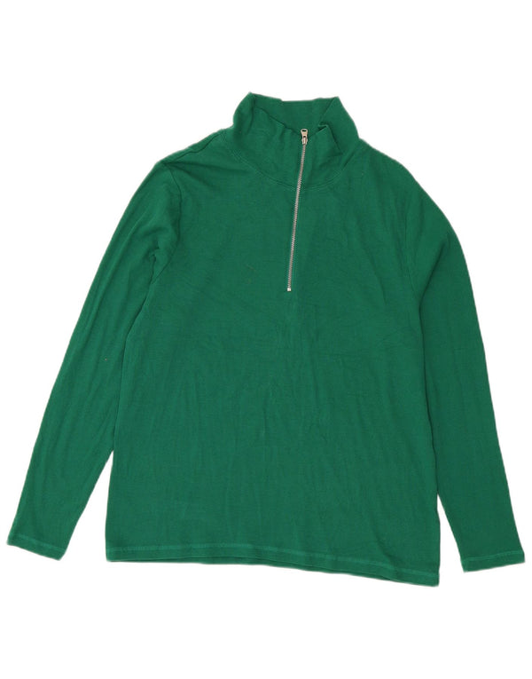 Marks & Spencer ženska majica s izrezom i dugim rukavima UK 18 XL, zeleni pamuk