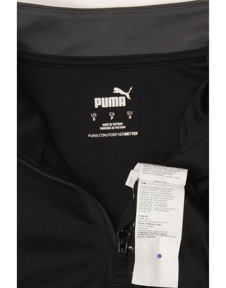 Puma muška majica s izrezom s patentnim zatvaračem Gornja mala crna trenirka od poliestera