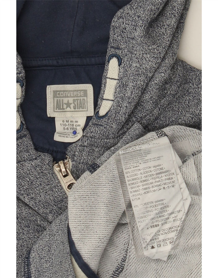 CONVERSE Boys All Star pulover s kapuljačom 5-6 godina plavi flekasti pamuk