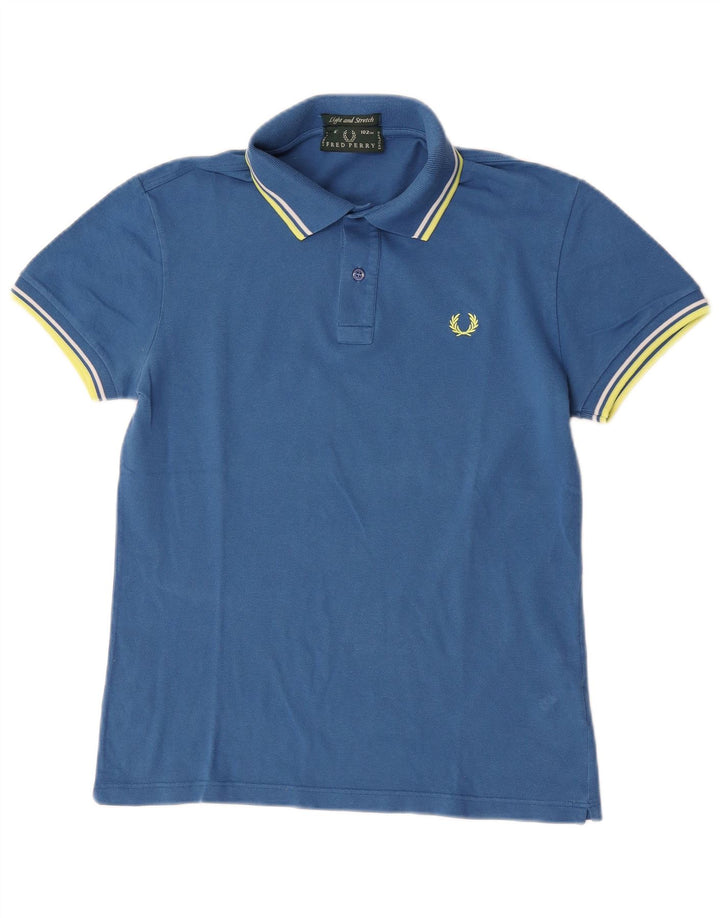 Muška lagana i rastezljiva polo majica Fred Perry, pamuk na srednje plave pruge
