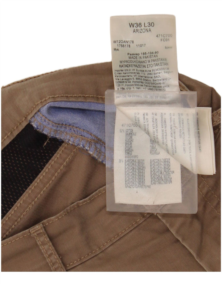 WRANGLER Muške Arizona ravne chino hlače W36 L30 Smeđi pamuk