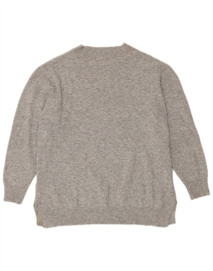 Marks & Spencer ženski džemper s V-izrezom UK 18 XL sivi poliester