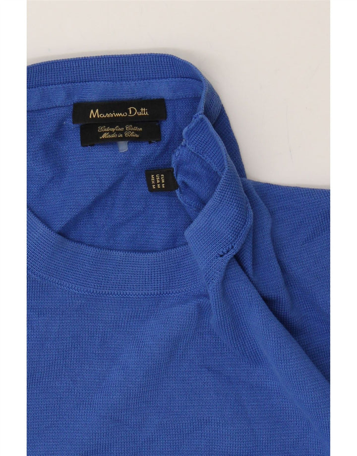 MASSIMO DUTTI Womens Crew Neck Jumper Sweater UK 14 Medium Blue Vintage Massimo Dutti and Second-Hand Massimo Dutti from Messina Hembry 