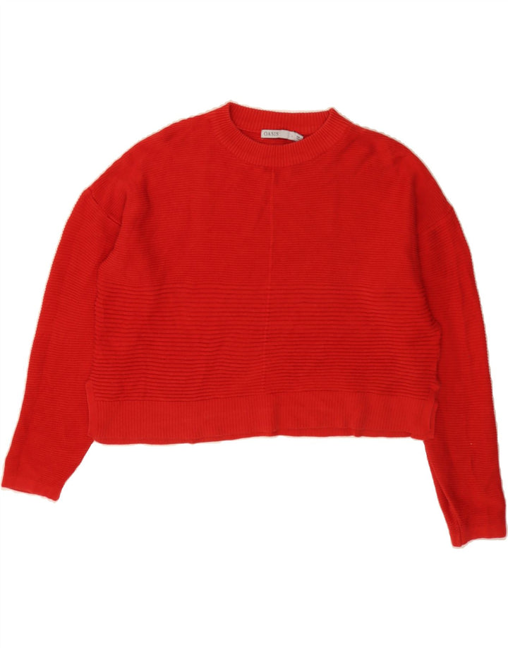 OASIS Womens Oversized Crop Crew Neck Jumper Sweater UK 16 Large Red Vintage Oasis and Second-Hand Oasis from Messina Hembry 