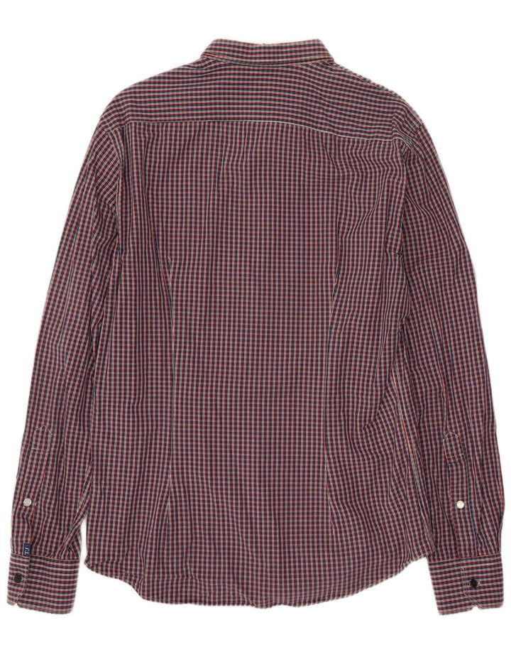 Trussardi Jeans muška flanelska košulja srednje crvene kare