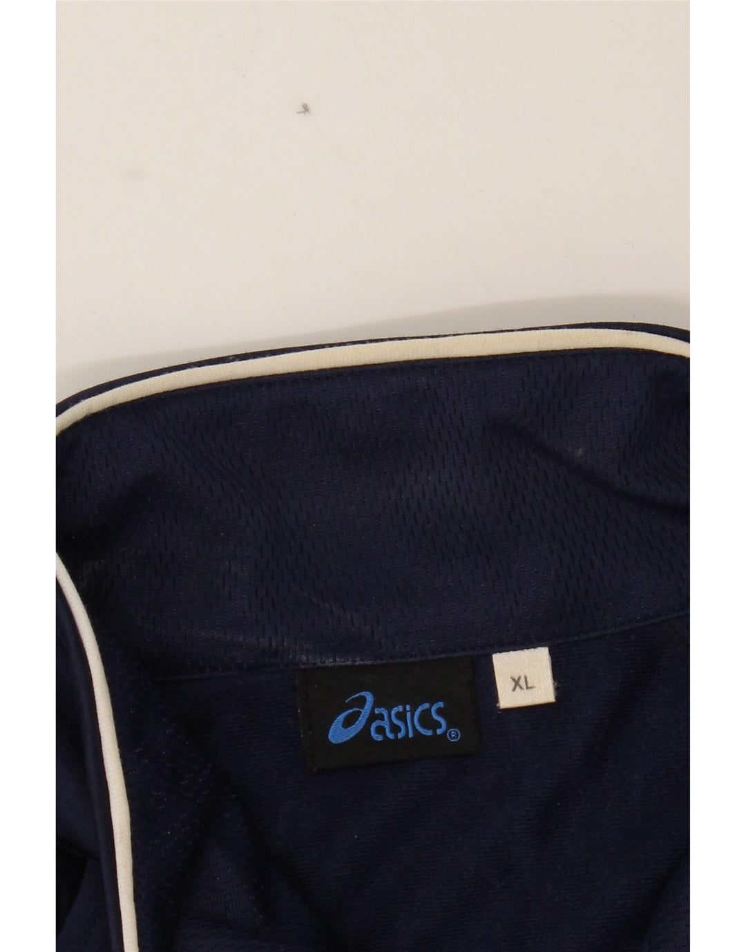 ASICS Mens Tracksuit Top Jacket XL Navy Blue Polyester Vintage Asics and Second-Hand Asics from Messina Hembry 