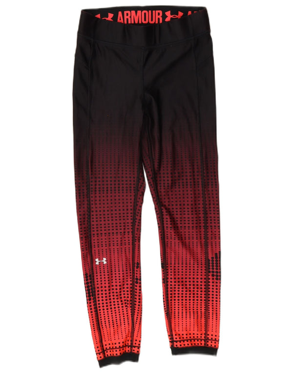 Under Armour Ženske Heat Gear Leggings UK 10 Mali crveni geometrijski poliester