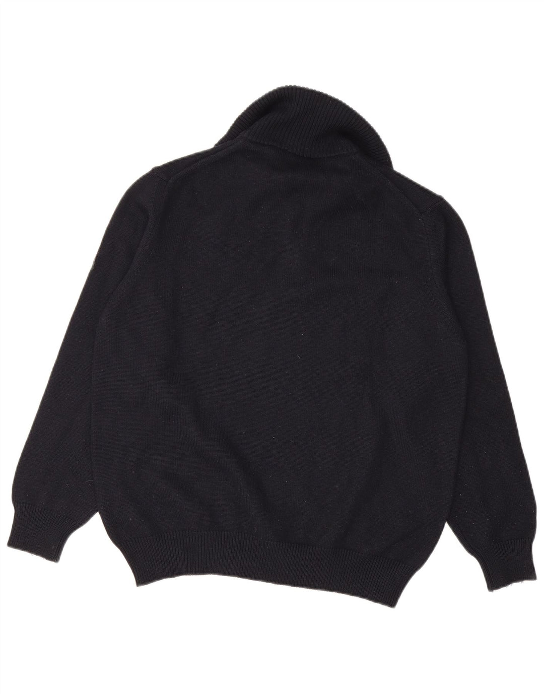 NAVIGARE muški džemper s izrezom s patentnim zatvaračem srednje tamnoplave merino vune