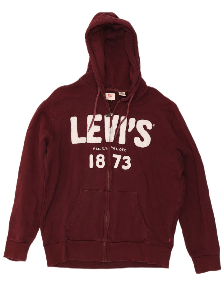 LEVI'S muška majica s kapuljačom s grafičkim patentnim zatvaračem, veliki kestenjasti pamuk