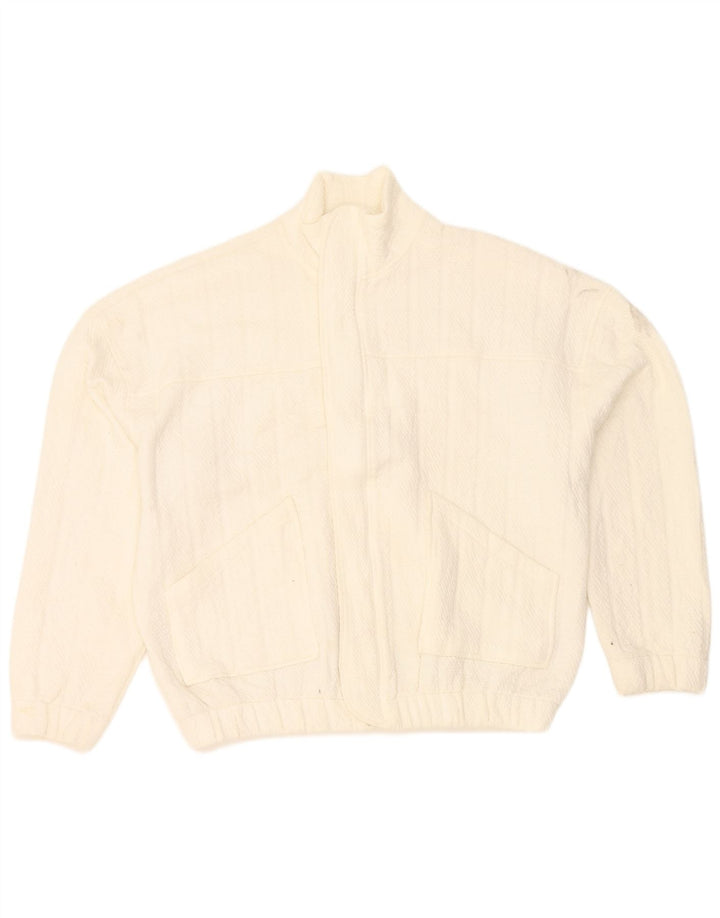 Zara ženska prevelika bomber jakna UK 6 XS bijeli poliester