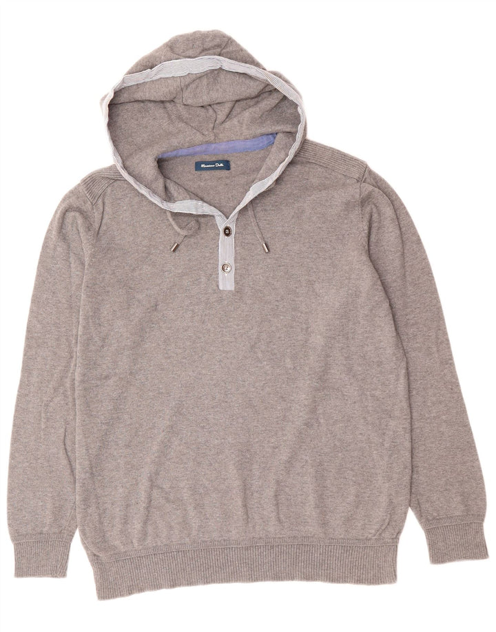 MASSIMO DUTTI Muški pulover s kapuljačom Veliki sivi pamuk