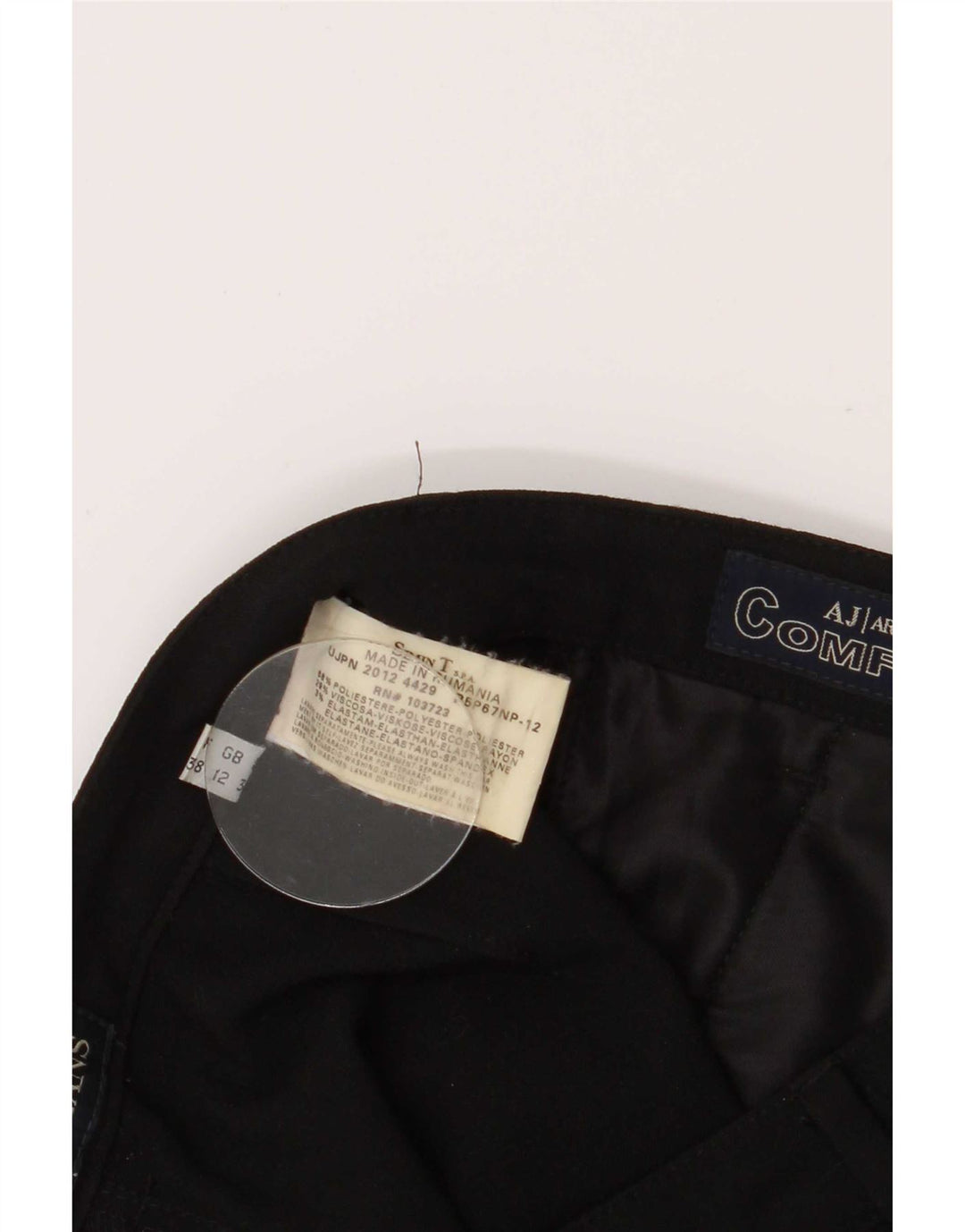 Armani ženske ležerne hlače Bootcut UK 12 srednje W28 L30 crni poliester