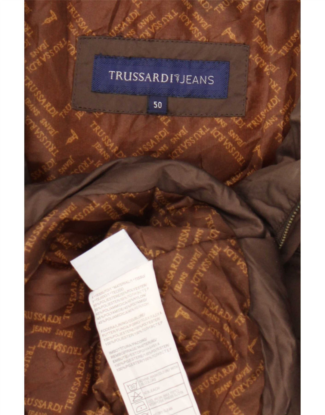 Ženska podstavljena jakna Trussardi Jeans IT 50 XL smeđi poliester