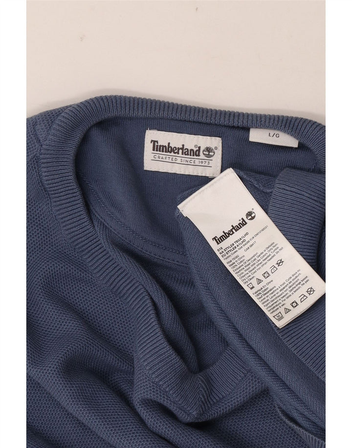 Timberland muški pulover s V-izrezom, veliki plavi pamuk