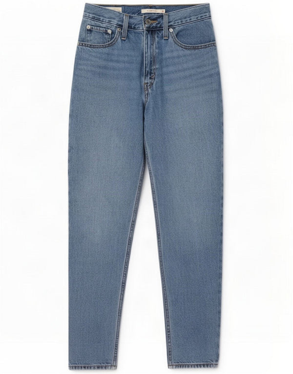 Levi's Womens Mom Jean Tapered Jeans W26 L30 Blue Cotton