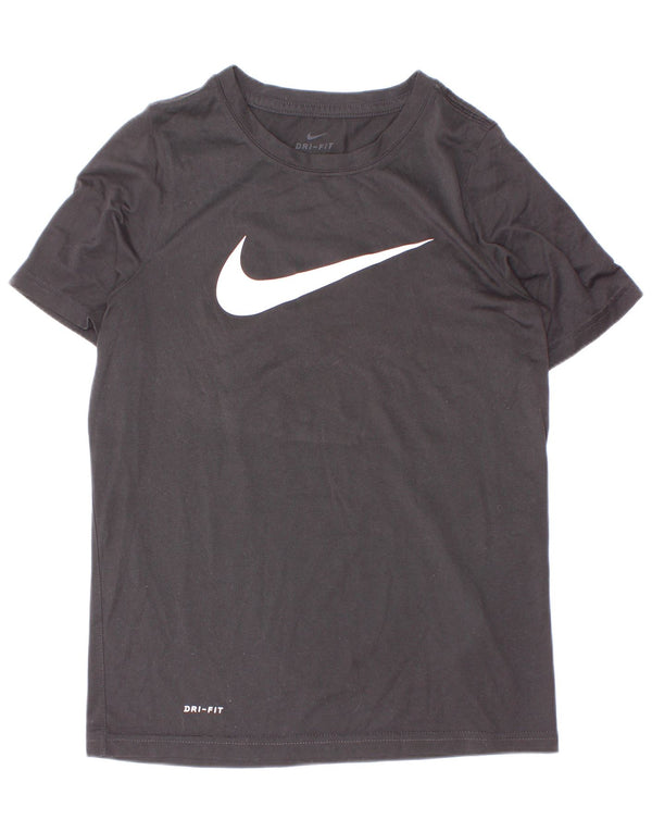 Nike Boys Dri Fit Graphic T-Shirt Top 10-11 Years Medium Black Poliester