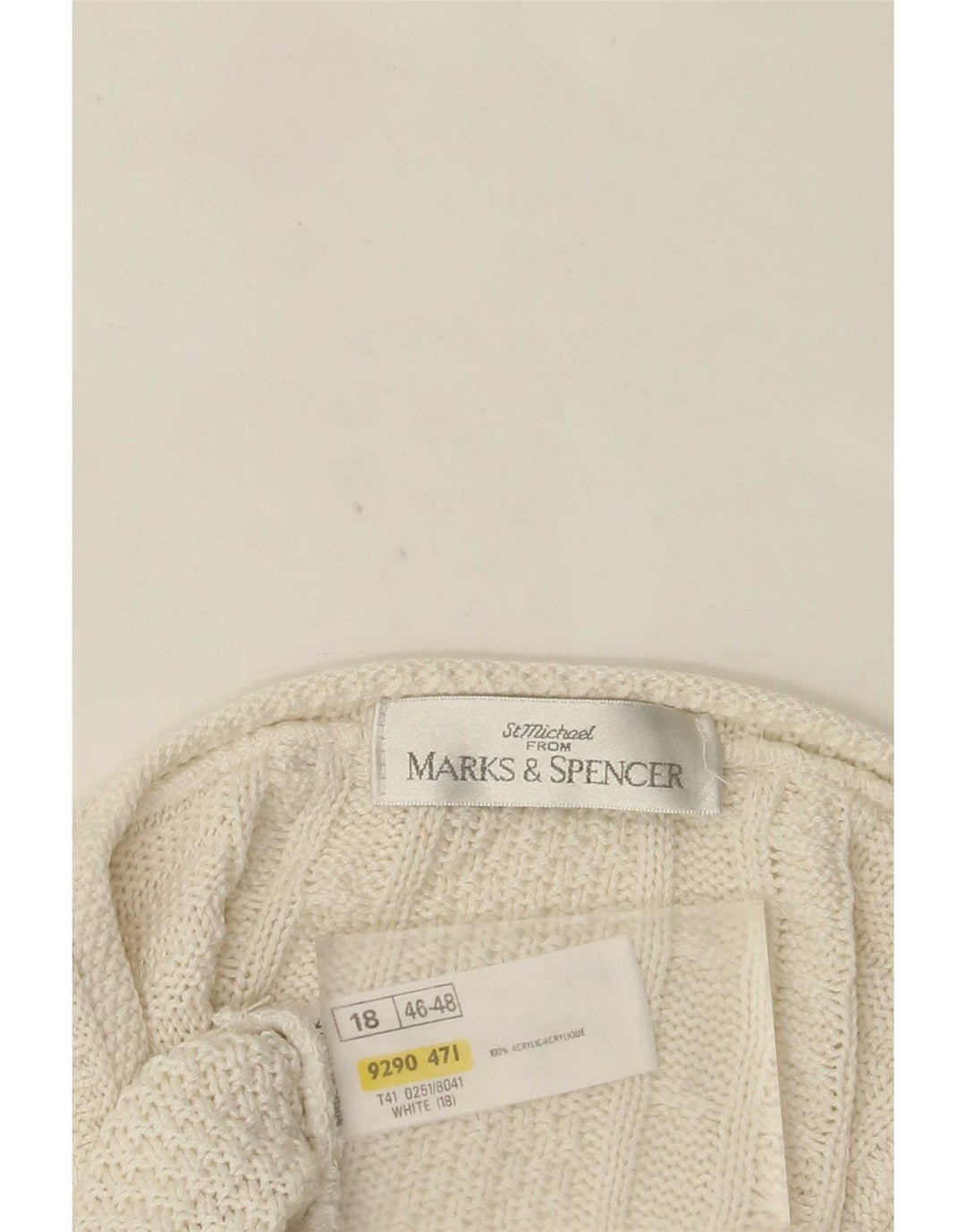 Marks & Spencer ženski preveliki džemper UK 18 XL bijeli