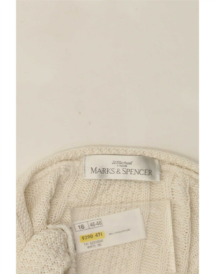 Marks & Spencer ženski preveliki džemper UK 18 XL bijeli