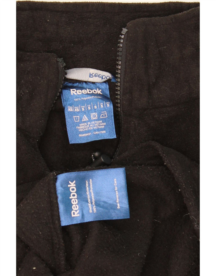 REEBOK Mens Fleece Jacket UK 36 Small Black Polyester Vintage Reebok and Second-Hand Reebok from Messina Hembry 