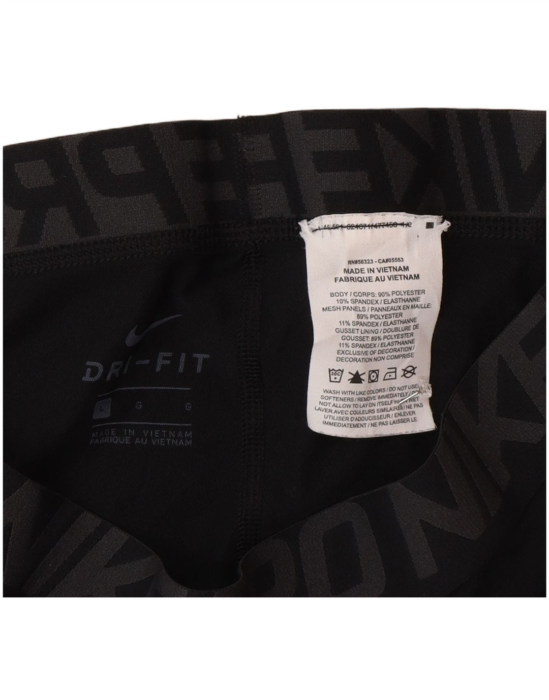 Nike Dri Fit Graphic Crop Leggings velike crne poliesterske