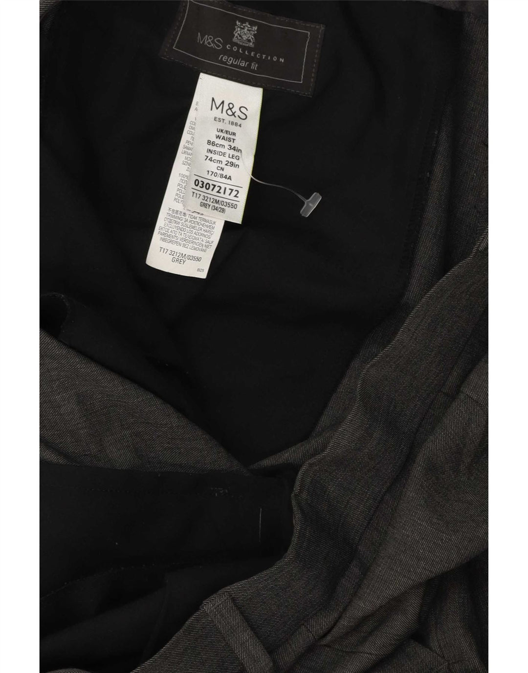 Marks & Spencer muške hlače standardnog kroja W34 L29 sivi poliester