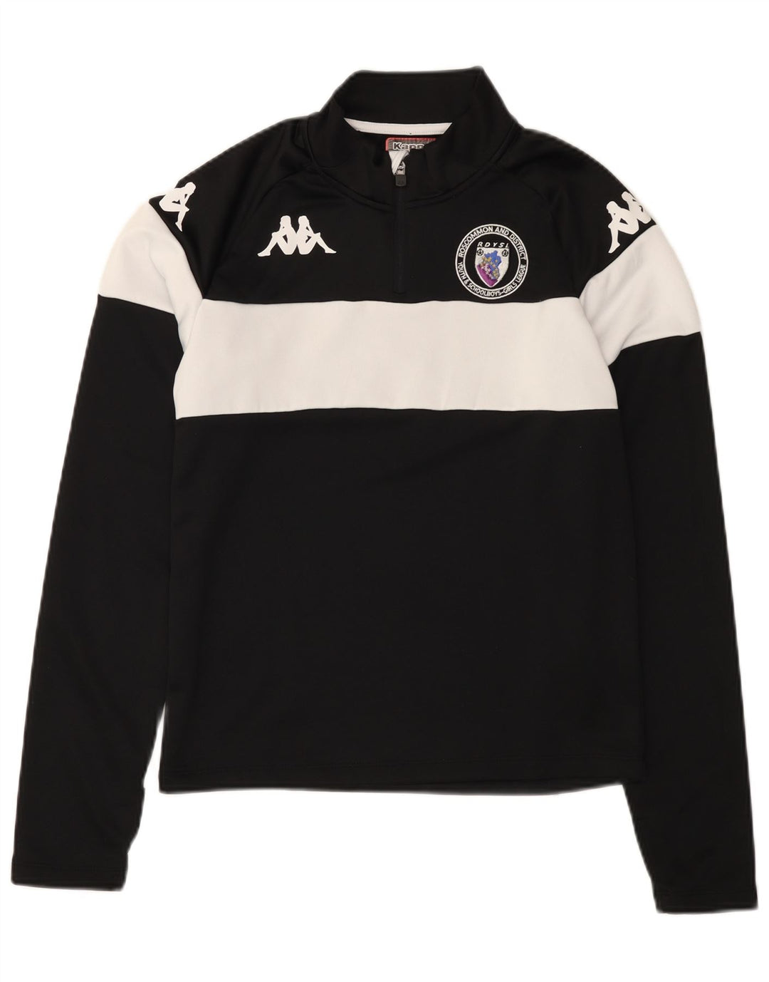 KAPPA gornji dio trenirke s grafičkim zip izrezom, mala crna boja