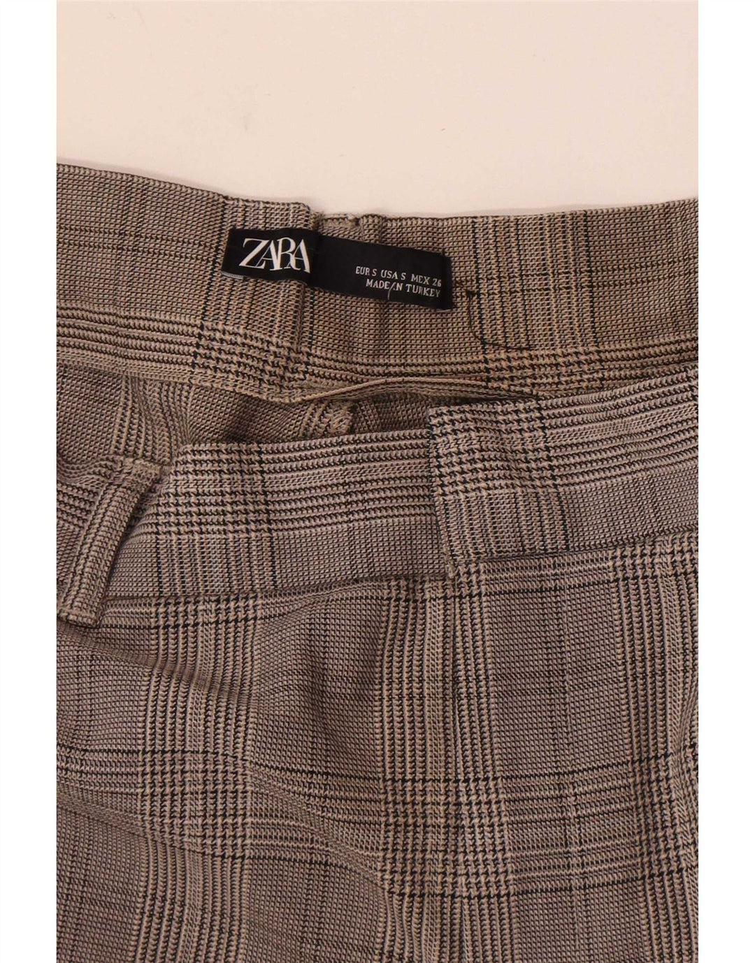 Zara ženske uske chino hlače male W26 L25 sive karirane