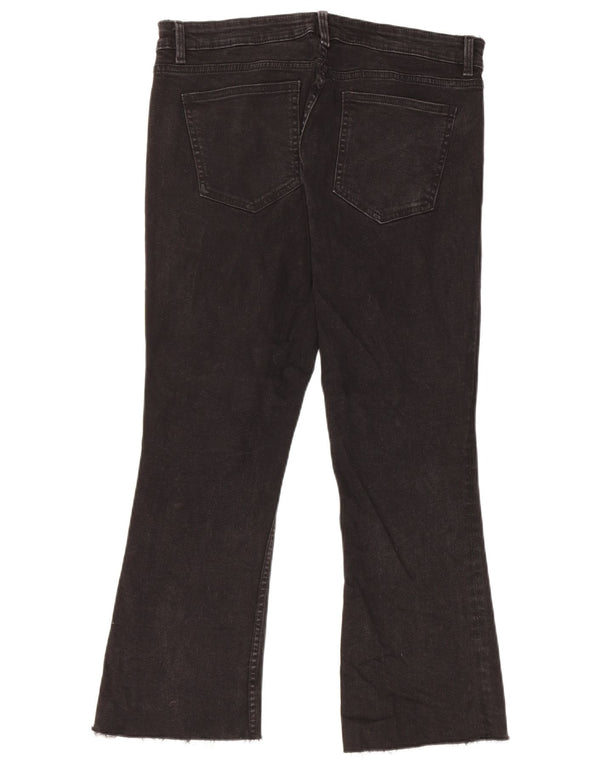 Zara ženske crop bootcut traperice EU 44 XL W34 L24 crni pamuk