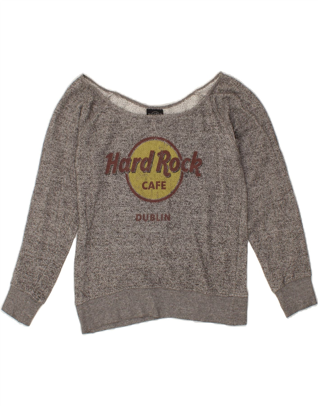 HARD ROCK CAFE Womens Dublin Graphic Sweatshirt Jumper UK 12 Medium Grey Vintage Hard Rock Cafe and Second-Hand Hard Rock Cafe from Messina Hembry 