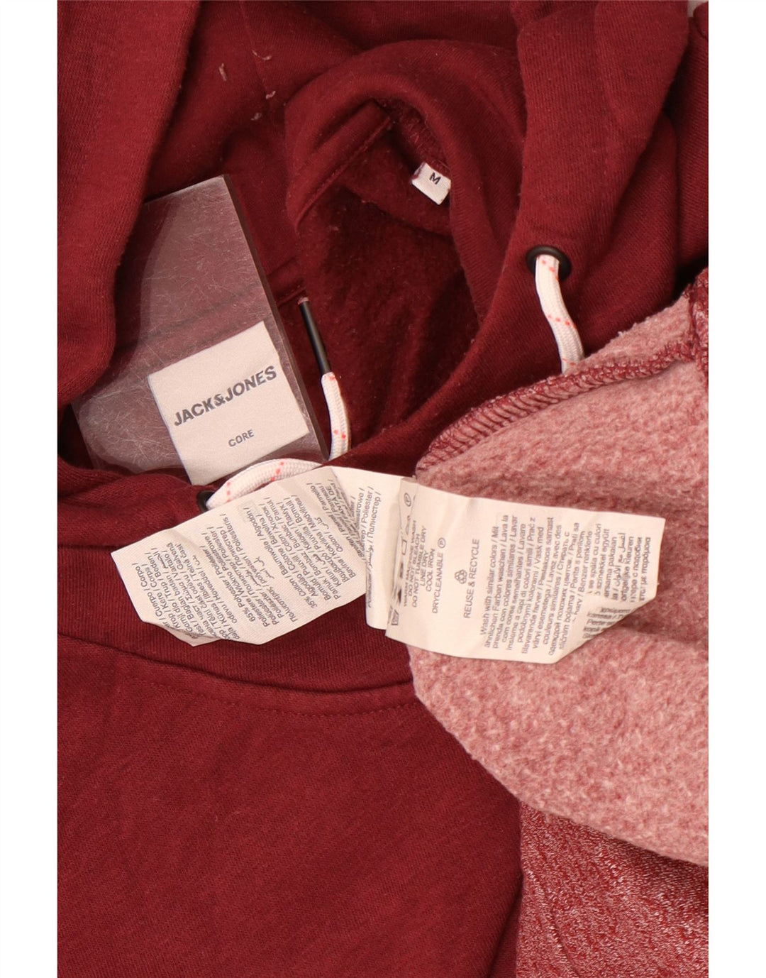 Jack & Jones muška majica s kapuljačom Srednji tamnocrveni poliester u boji