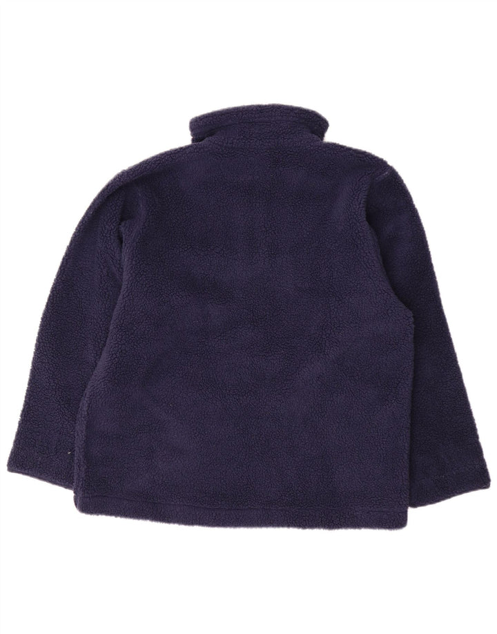 VINTAGE ženski džemper od flisa s patentnim izrezom UK 16 Veliki mornarsko plavi svijetli džemperi