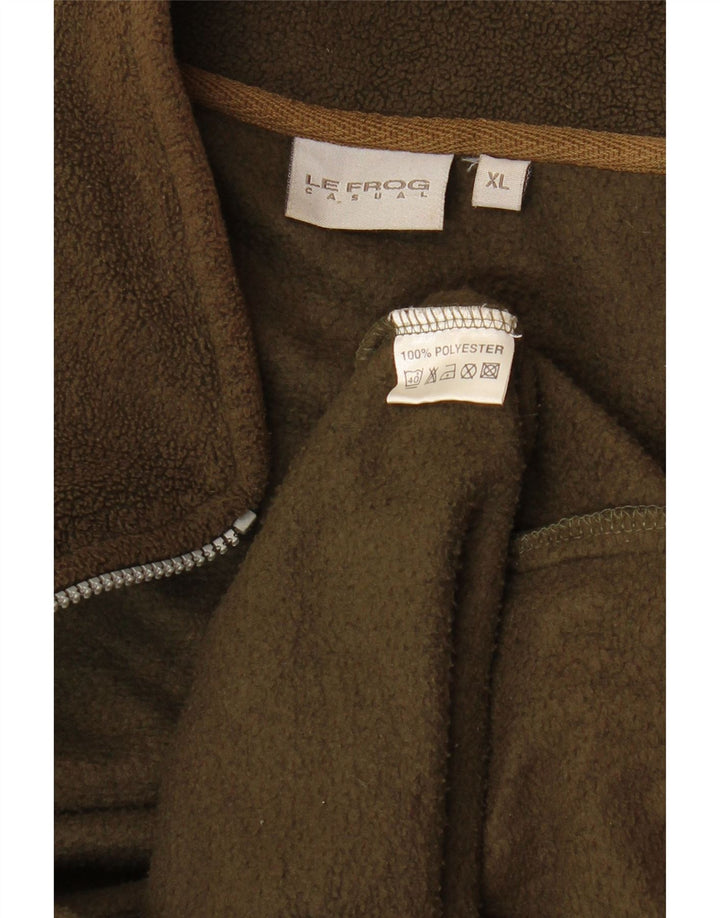 LE FROG muška jakna od flisa za ležerni kroj UK 42 XL kaki poliester