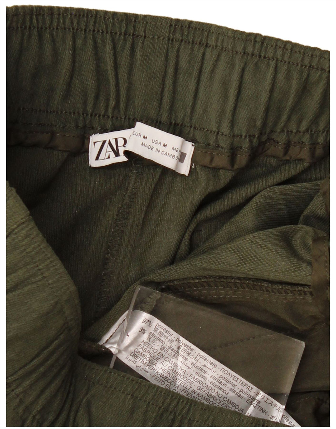 Zara ženske kratke hlače za trčanje srednje veličine W28 L25 kaki poliester