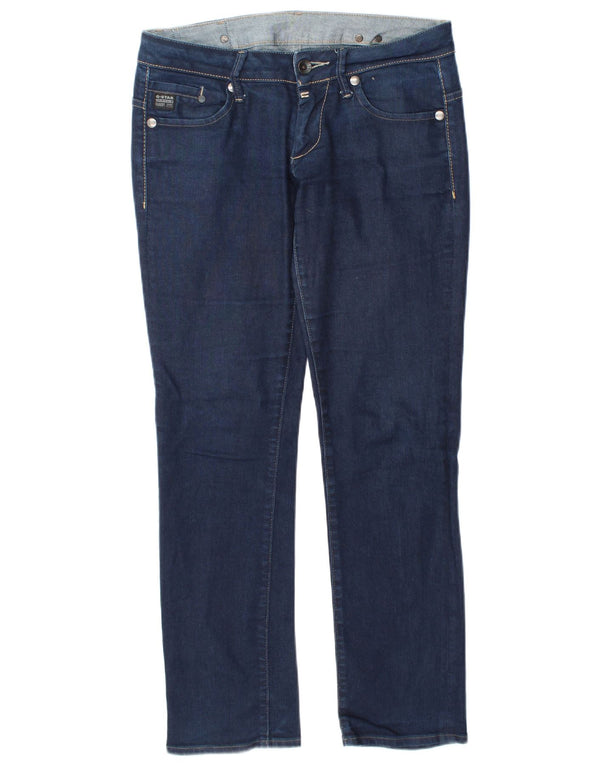 G-Star Womens Midge Straight Jeans W30 L32 Navy Blue Cotton