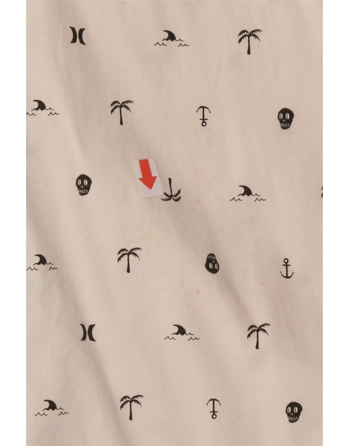 HURLEY Boys Abstract Pattern Short Sleeve Shirt 14-15 Years XL Beige Vintage Hurley and Second-Hand Hurley from Messina Hembry 